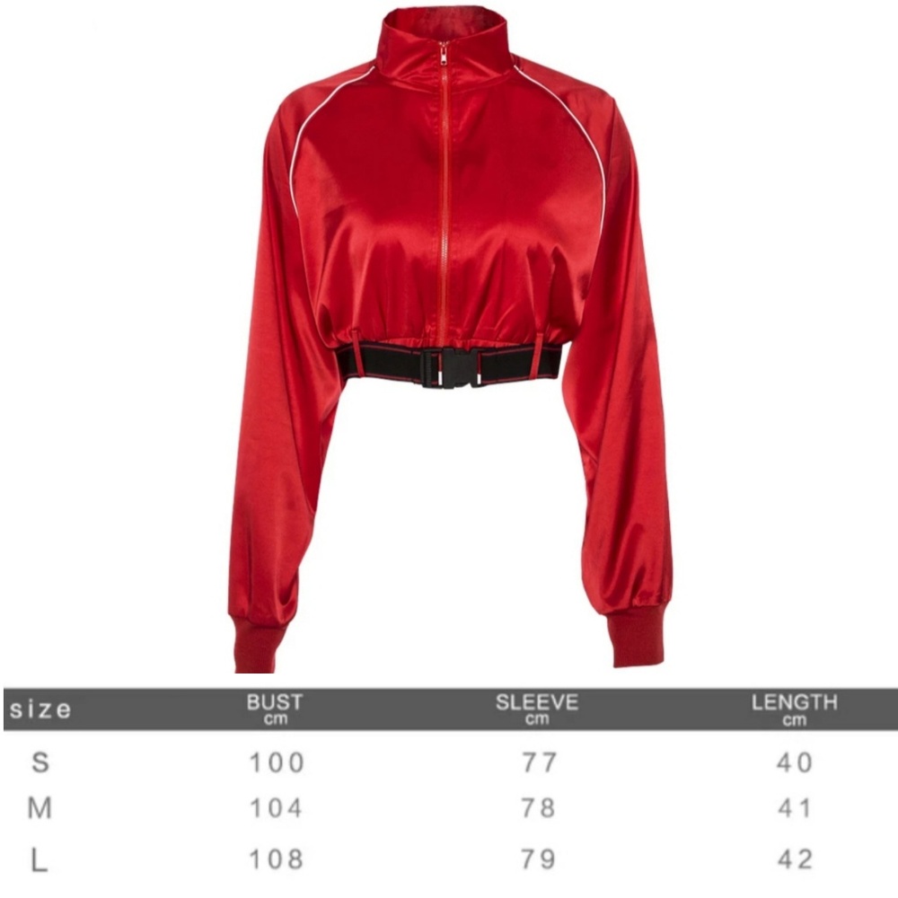 1 LEFT HP - Satin Reflective Cropped Bomber Jacket - Picture 8 of 8